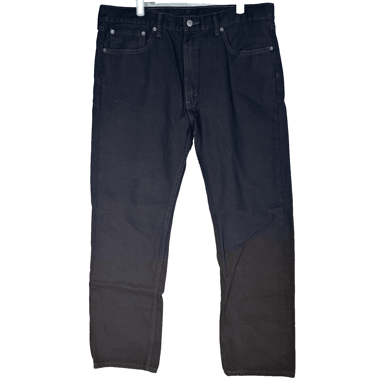 Levis 505 Jeans Mens 38x32 Regular Fit Black Straight Leg Denim Pants Dark Wash - Image 1