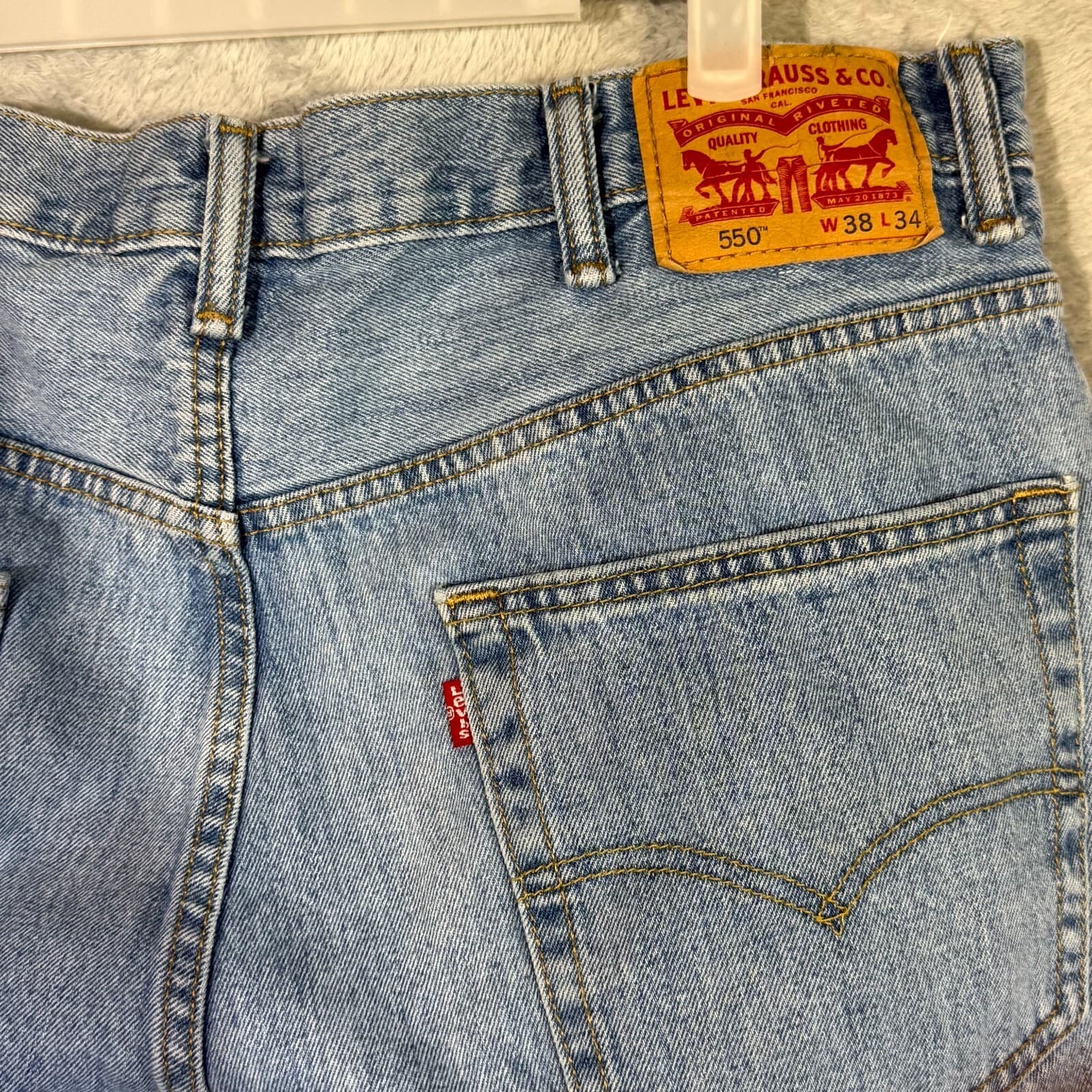 Levi’s 550 Men’s Jeans 38x34 Blue Denim High-Rise Straight Leg - Thumbnail 7