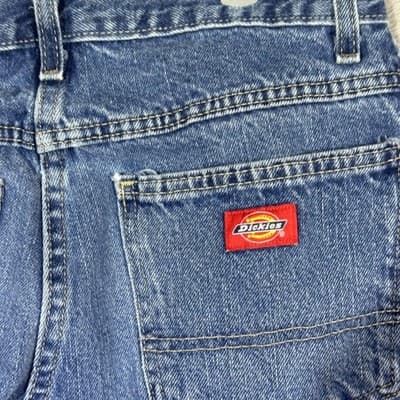 Dickies Jeans Boys 16 Reg Blue Carpenter Regular Fit Denim Work Medium Wash - Thumbnail 6