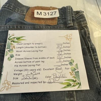 Levis 514 Jeans Mens 32x30 Blue Stretch Denim Straight Distressed Medium Wash - Thumbnail 13