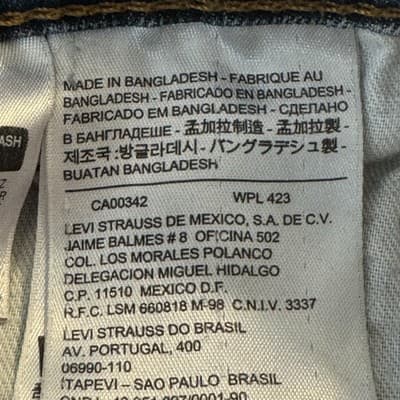 Levis 514 Jeans Mens 32x30 Blue Stretch Denim Straight Distressed Medium Wash - Thumbnail 7