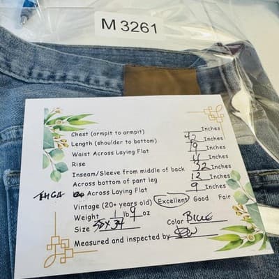 Lucky Brand 361 Vintage Straight Jeans Mens 38x32 Blue Light Wash Denim - Thumbnail 13