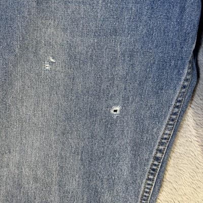 Levis 550 Jeans Mens 38x31 (38x32) Blue Relaxed Tapered Denim Distressed - Thumbnail 2