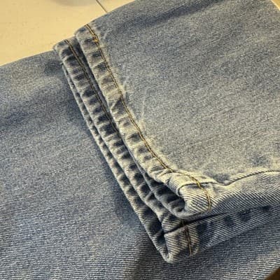 Levis 550 Jeans Mens 38x31 (38x32) Blue Relaxed Tapered Denim Distressed - Thumbnail 8