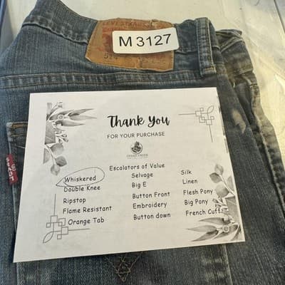 Levis 514 Jeans Mens 32x30 Blue Stretch Denim Straight Distressed Medium Wash - Thumbnail 12