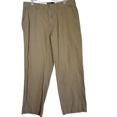 Polo Ralph Lauren Preston Pants Mens 35x30 Classic Chino Khaki Embroidered - Image 1