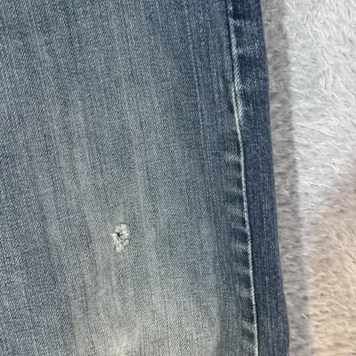 Levis 514 Jeans Mens 32x30 Blue Stretch Denim Straight Distressed Medium Wash - Thumbnail 2