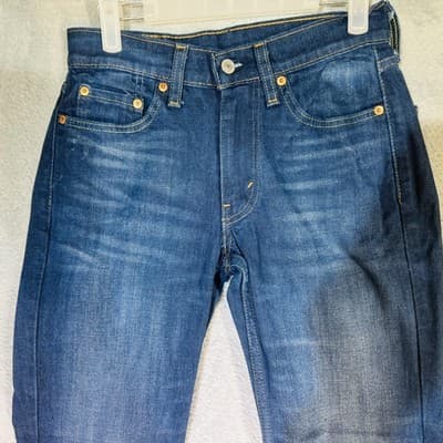 Levis 514 Jeans Mens 28x30 Blue Medium Wash Straight Denim Stretch Mid Rise - Thumbnail 3