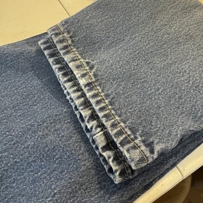 Levis 505 Jeans Mens 34x29 (34x30) Blue Medium Wash Straight Leg Regular Fit - Thumbnail 9