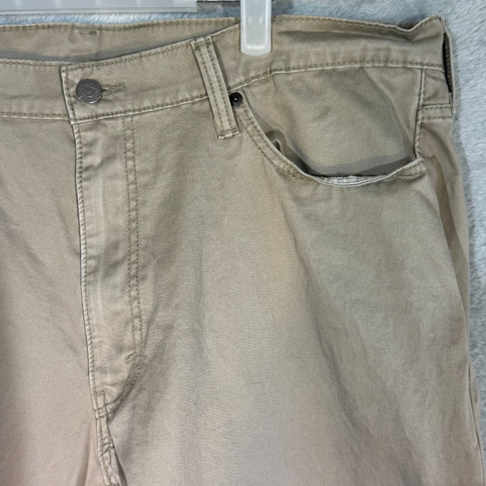 Levi's 541 Men's Jeans 39x32 Beige Stretch Mid-Rise Straight Leg - Thumbnail 4