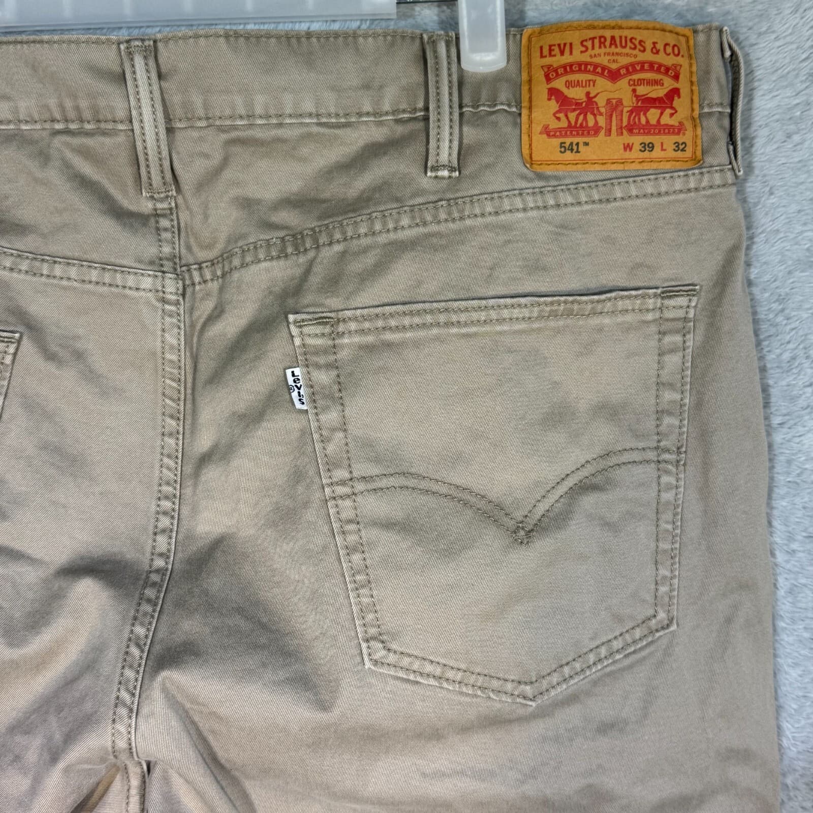 Levi's 541 Men's Jeans 39x32 Beige Stretch Mid-Rise Straight Leg - Thumbnail 7