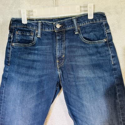 Levis 569 Jeans Mens 29x30 Blue Medium Wash Relaxed Straight Denim Mid Rise - Thumbnail 3