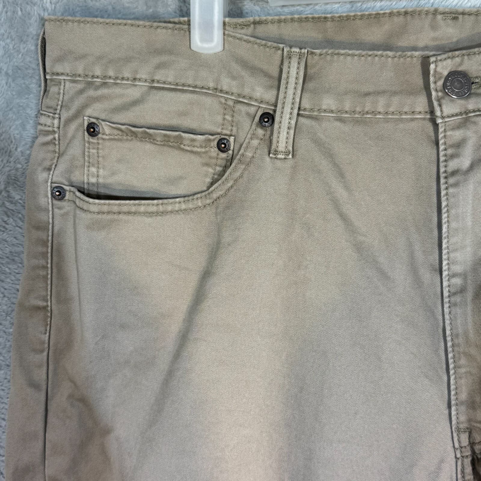 Levi's 541 Men's Jeans 39x32 Beige Stretch Mid-Rise Straight Leg - Thumbnail 3