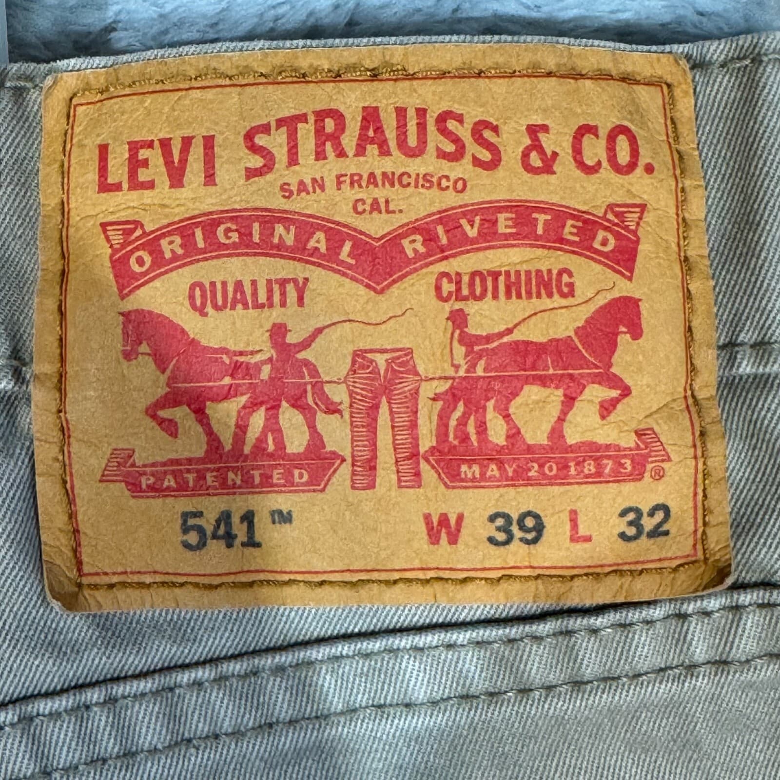 Levi's 541 Men's Jeans 39x32 Beige Stretch Mid-Rise Straight Leg - Thumbnail 10