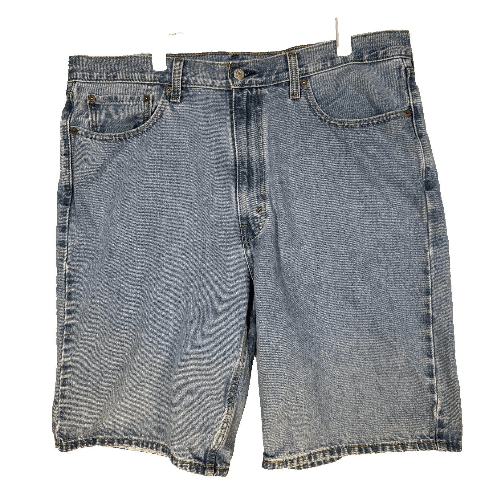 Levis 469 Shorts Mens 38 Light Wash Denim Relaxed Fit Bermuda Casual - Image 1