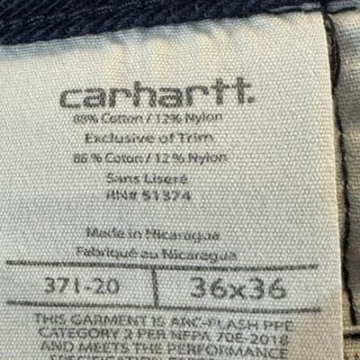 Carhartt Pants Mens 36x36 Blue Flame Resistant FR Workwear Chino Twill CAT 2 - Thumbnail 4