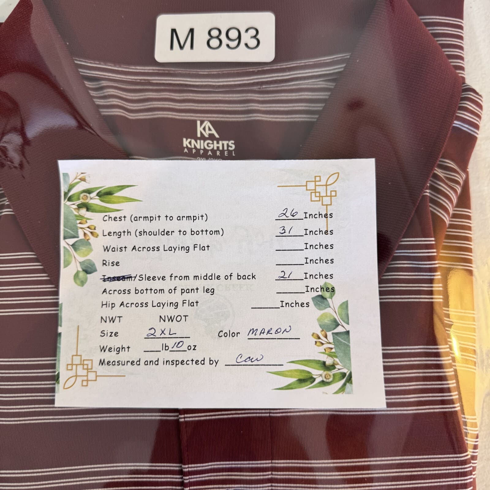 Knights Apparel Polo Shirt Men’s 2XL Maroon White Stripe Florida State Seminoles - Thumbnail 9