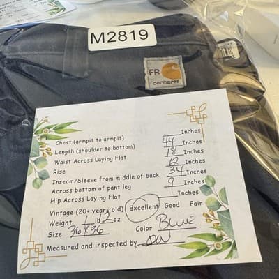 Carhartt Pants Mens 36x36 Blue Flame Resistant FR Workwear Chino Twill CAT 2 - Thumbnail 9