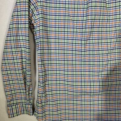 Ralph Lauren Shirt Mens XL Blue Green Orange Plaid Stretch Oxford Slim Fit Polo - Thumbnail 11