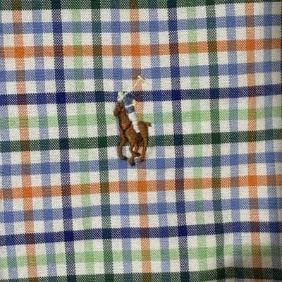 Ralph Lauren Shirt Mens XL Blue Green Orange Plaid Stretch Oxford Slim Fit Polo - Thumbnail 7