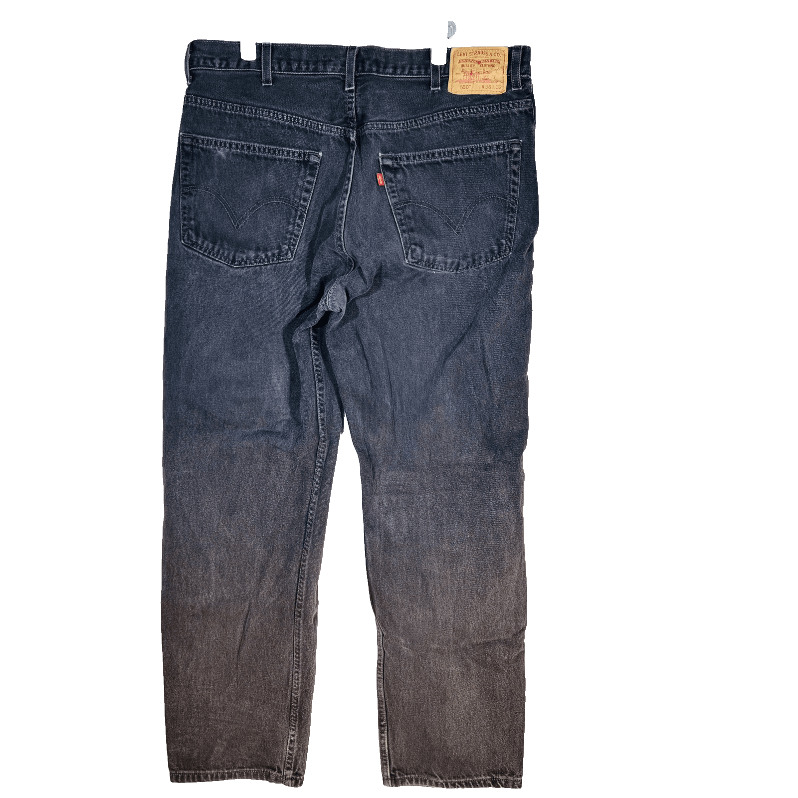 Vintage Levis 550 Jeans Mens 38x32 Black Charcoal Wash Relaxed Tapered Denim 90s - Thumbnail 2