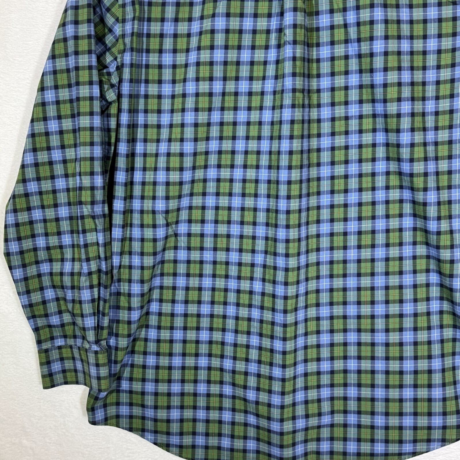 L.L.Bean Men’s Shirt Large Green Blue Plaid 100% Cotton Traditional Fit - Thumbnail 10
