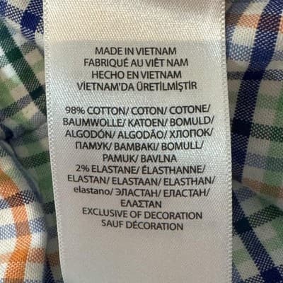 Ralph Lauren Shirt Mens XL Blue Green Orange Plaid Stretch Oxford Slim Fit Polo - Thumbnail 15