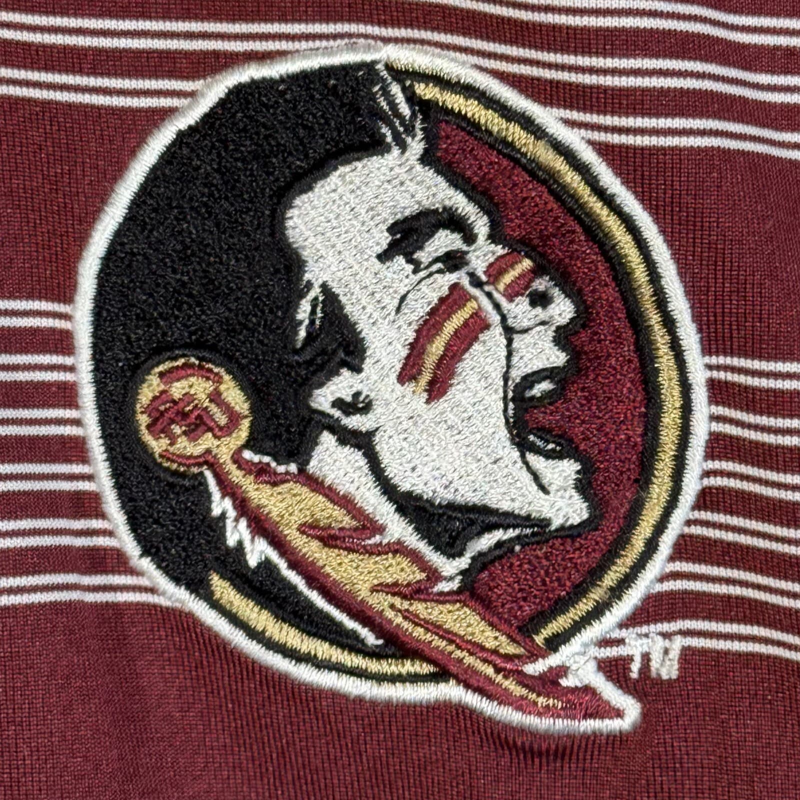 Knights Apparel Polo Shirt Men’s 2XL Maroon White Stripe Florida State Seminoles - Thumbnail 7