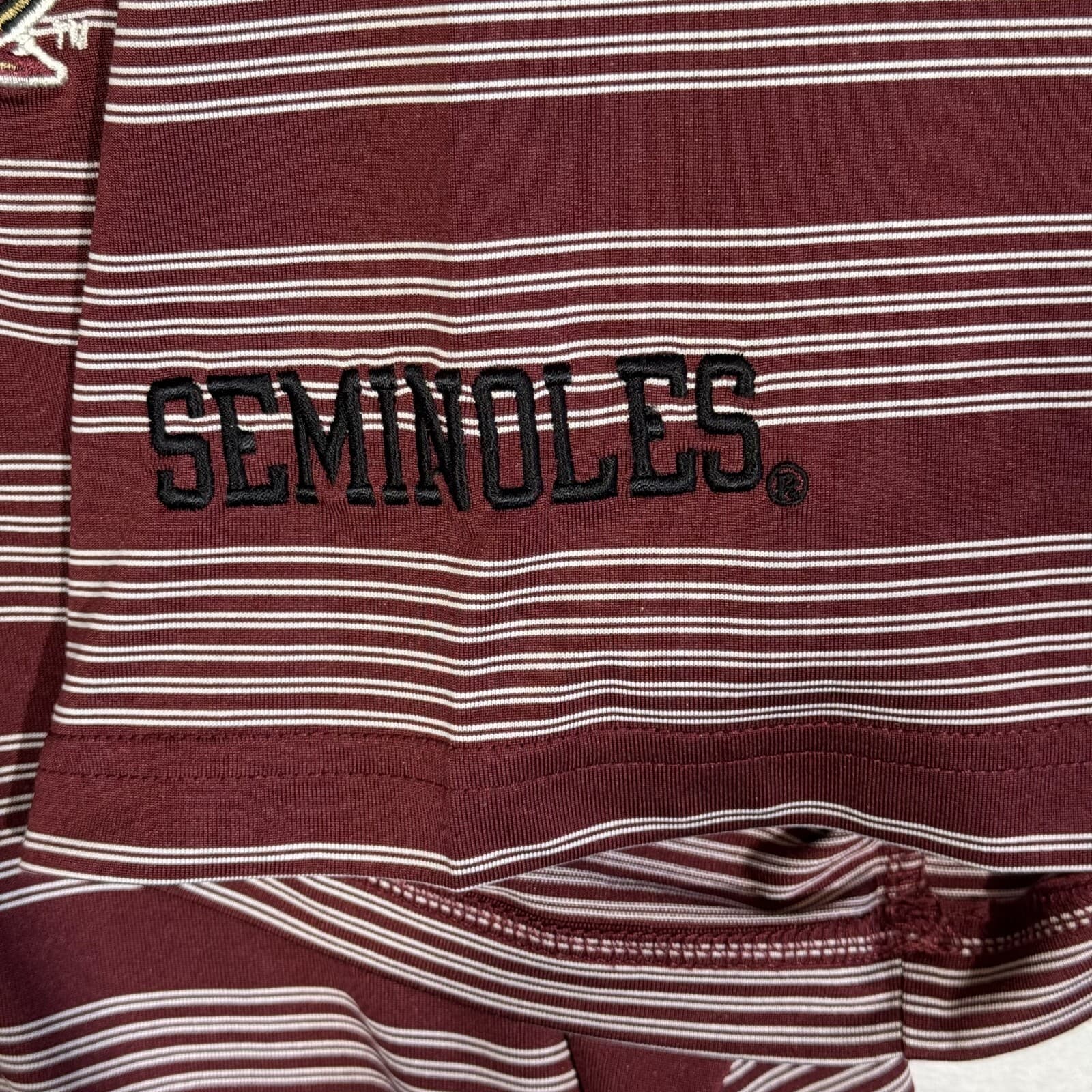 Knights Apparel Polo Shirt Men’s 2XL Maroon White Stripe Florida State Seminoles - Thumbnail 10