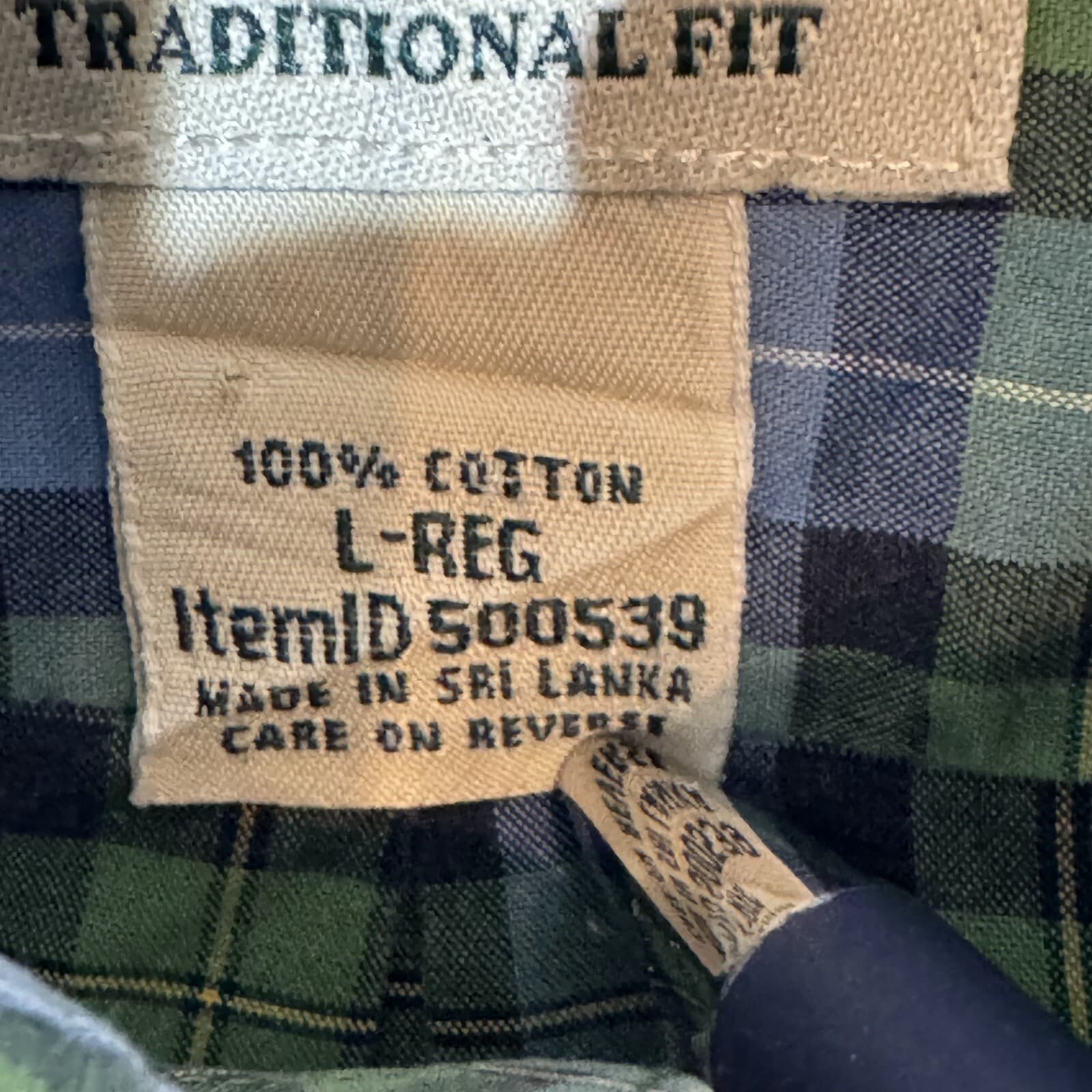 L.L.Bean Men’s Shirt Large Green Blue Plaid 100% Cotton Traditional Fit - Thumbnail 9