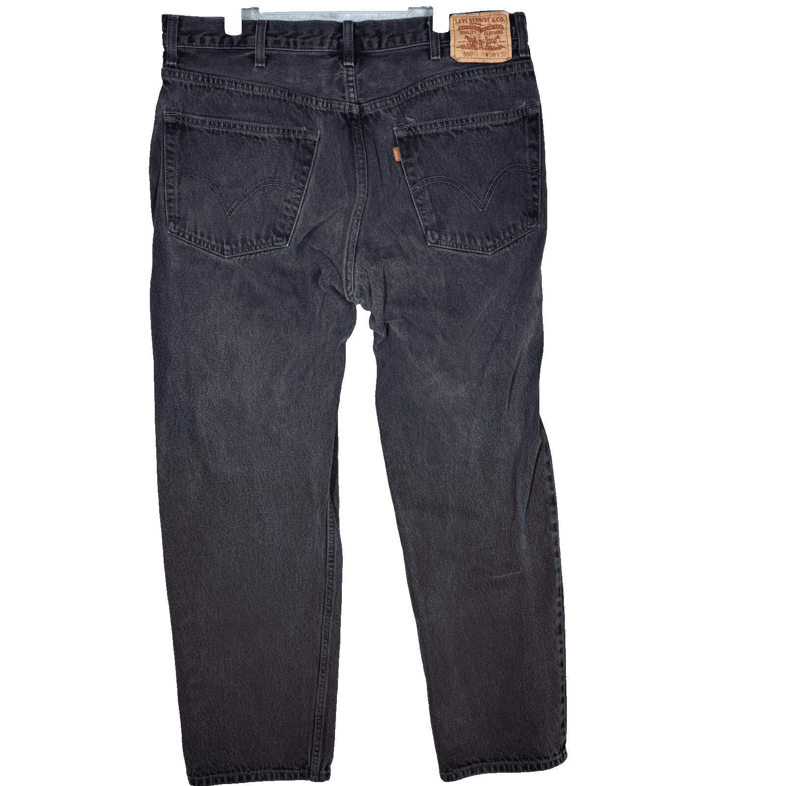 Levi's 550 Men's Jeans 38x32 Black Denim Mid-Rise Relaxed Fit Straight Fly Zip - Thumbnail 2