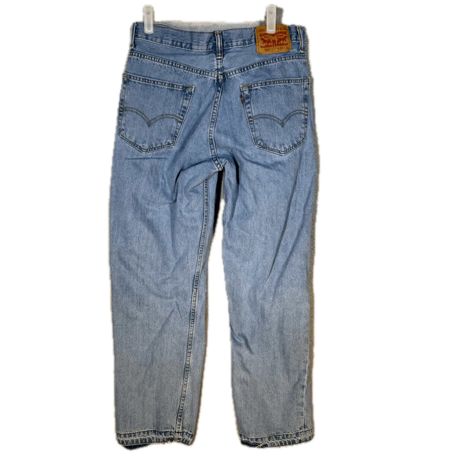 Levi's 550 Men Jeans 33x30 Blue Denim Mid-Rise Relaxed Fit Straight Leg Zip Fly - Thumbnail 2