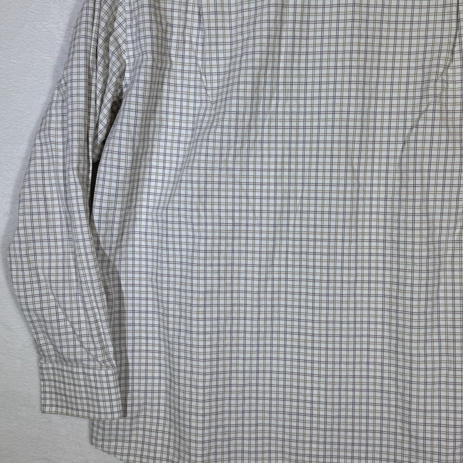 Hugo Boss Men’s Dress Shirt 17 34/35 White Gray Plaid Cotton Long Sleeve - Thumbnail 10