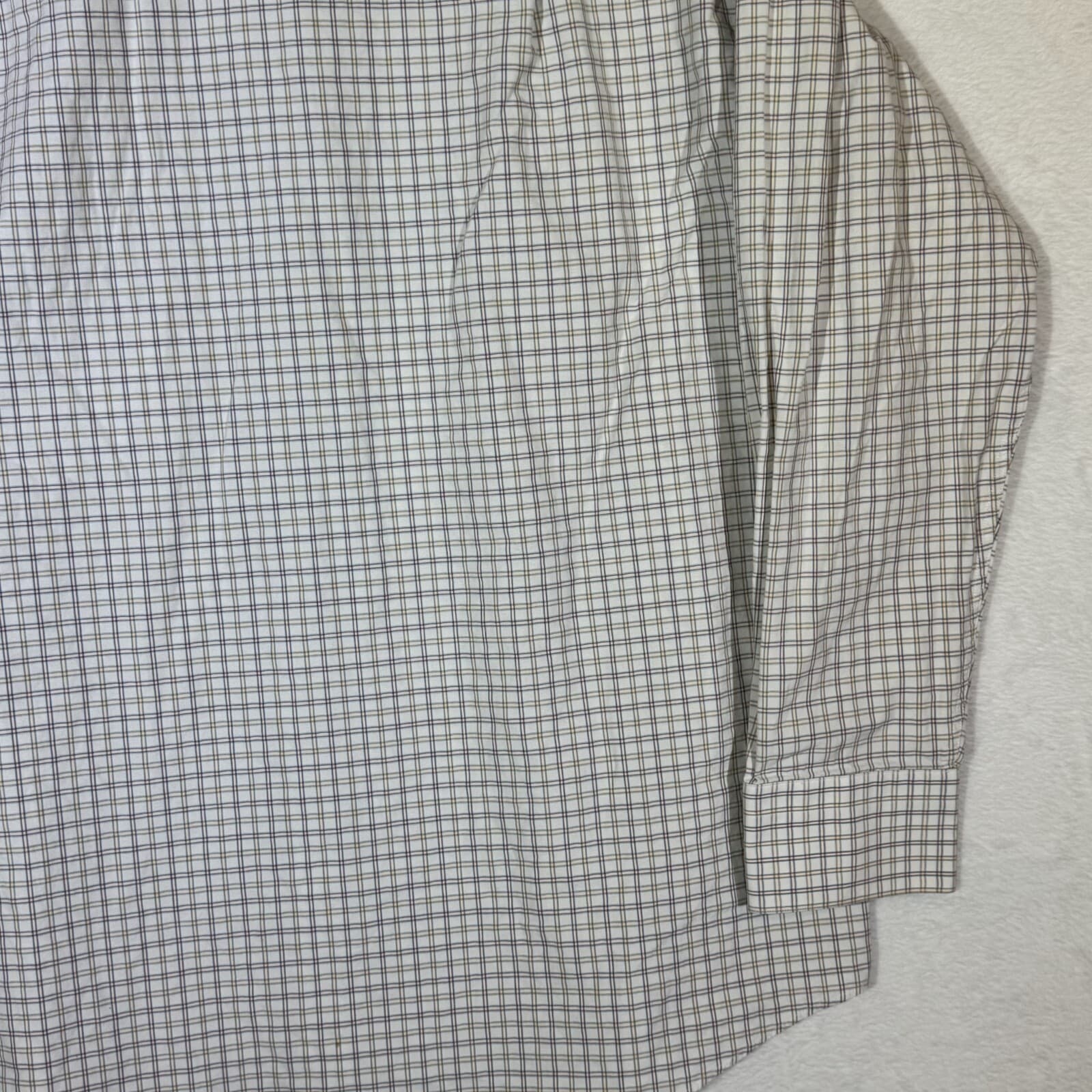 Hugo Boss Men’s Dress Shirt 17 34/35 White Gray Plaid Cotton Long Sleeve - Thumbnail 12