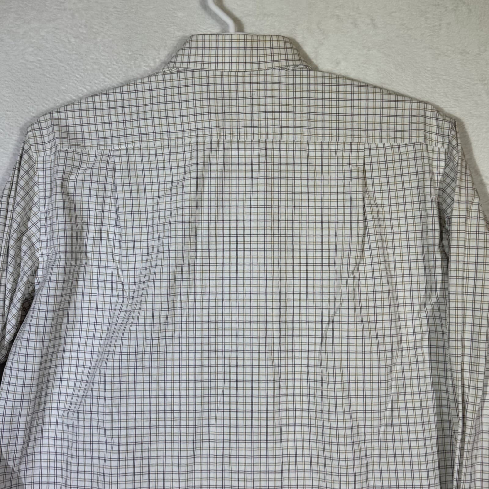 Hugo Boss Men’s Dress Shirt 17 34/35 White Gray Plaid Cotton Long Sleeve - Thumbnail 11