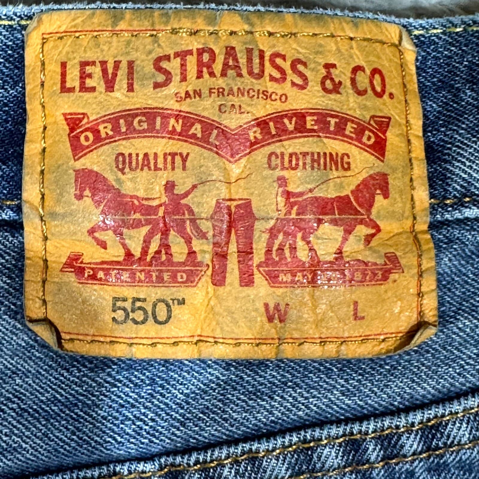 Levi’s 550 Men’s Jeans 42x36 Blue Denim High-Rise Regular Fit Zip Fly - Thumbnail 3