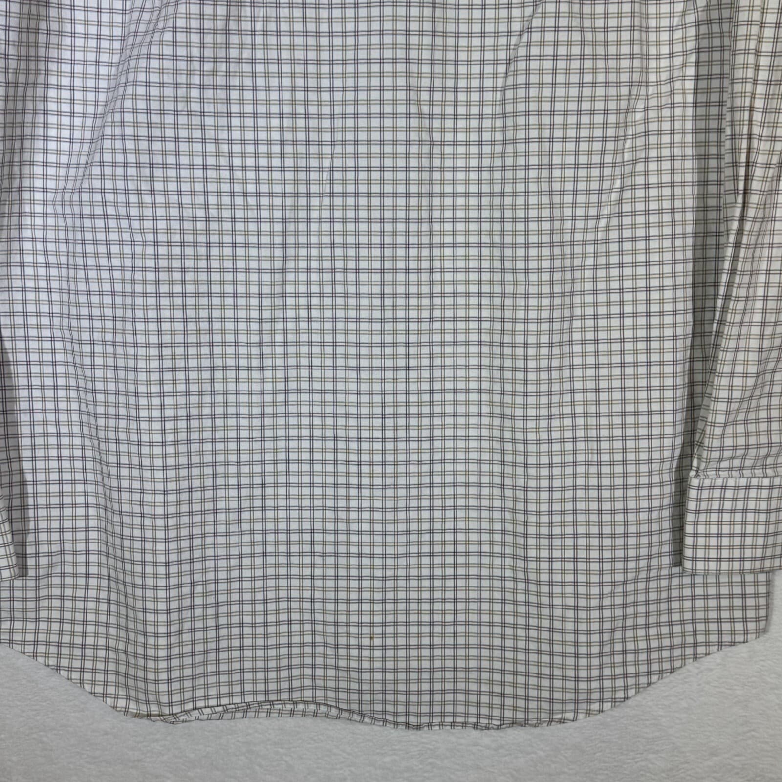 Hugo Boss Men’s Dress Shirt 17 34/35 White Gray Plaid Cotton Long Sleeve - Thumbnail 13