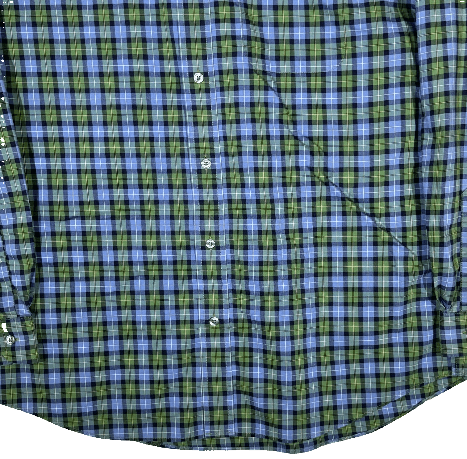 L.L.Bean Men’s Shirt Large Green Blue Plaid 100% Cotton Traditional Fit - Thumbnail 6