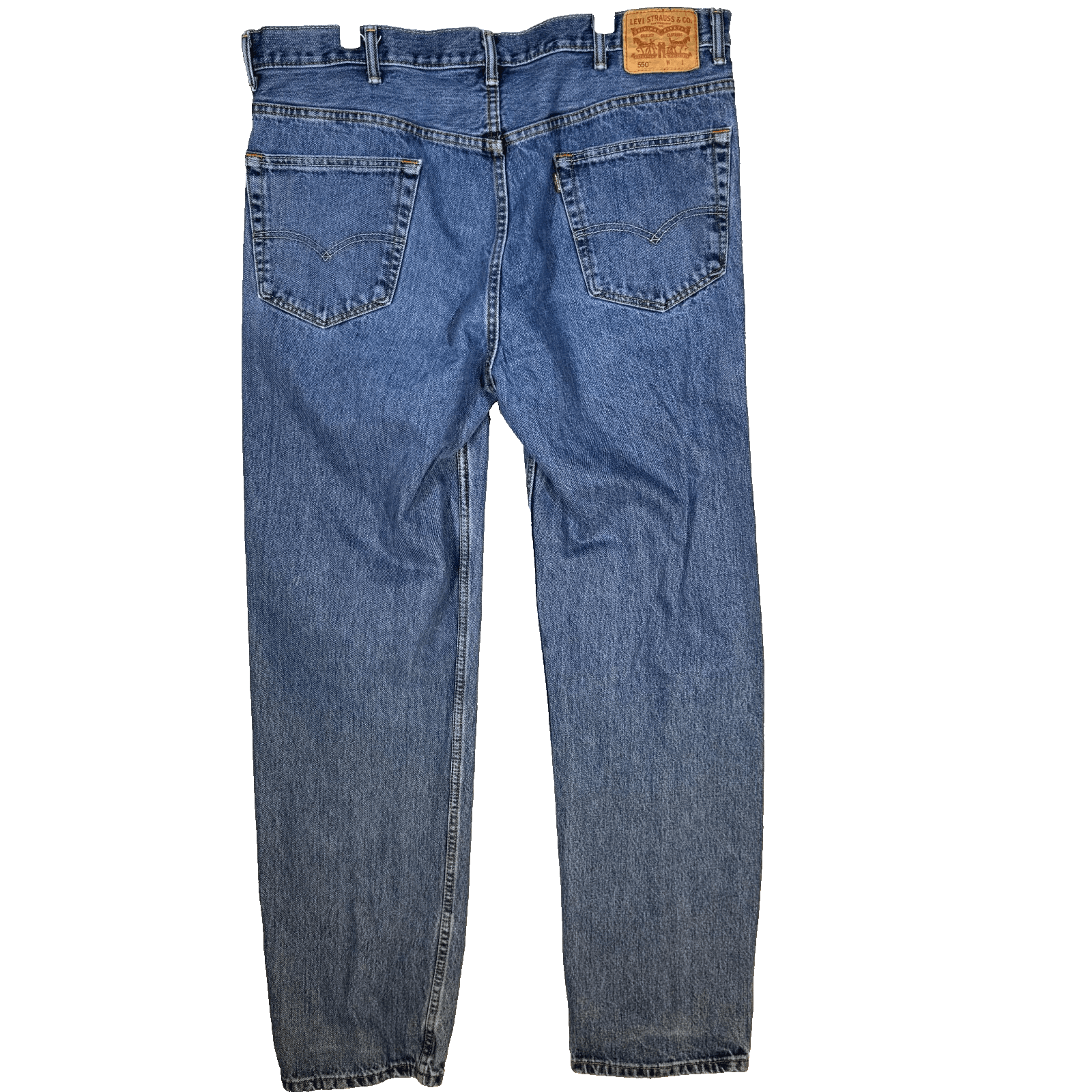 Levi’s 550 Men Jeans 40x36 Blue Denim Relaxed Fit High Rise Straight Zip Fly - Thumbnail 2