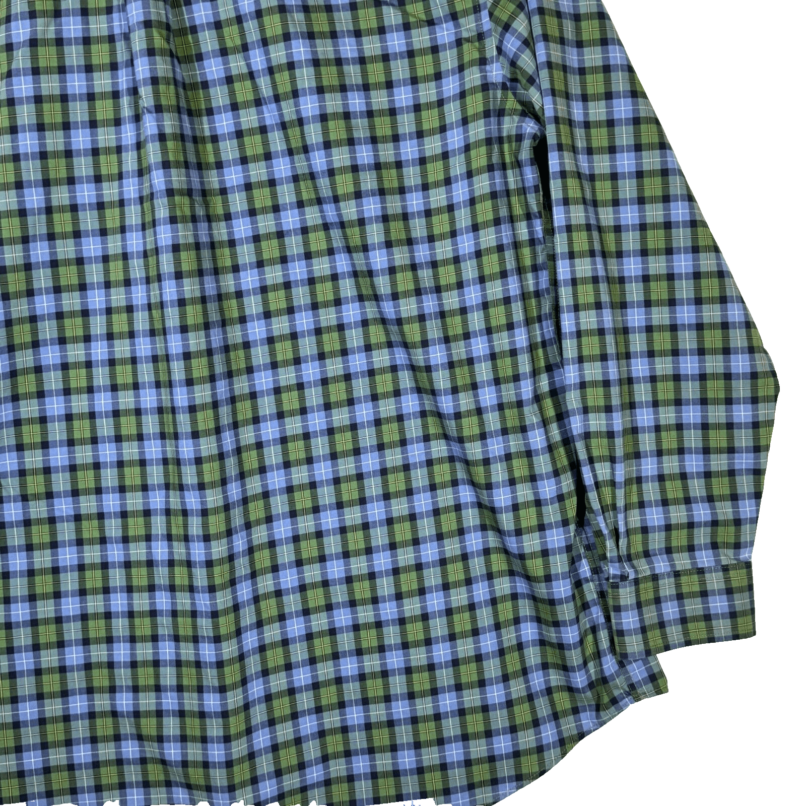 L.L.Bean Men’s Shirt Large Green Blue Plaid 100% Cotton Traditional Fit - Thumbnail 12
