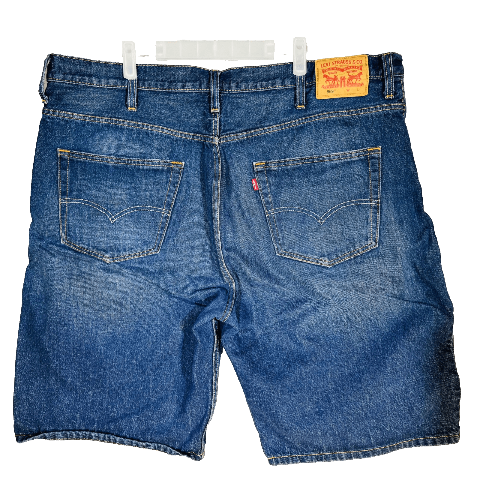 Levis 569 Shorts Mens 44 Blue Bermuda Relaxed Fit 12 Inseam Denim 5-Pocket - Thumbnail 2