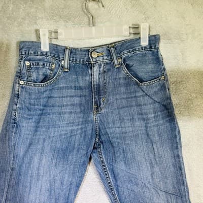 Levis 511 Jeans Mens 30x34 Blue Light Wash Slim Tapered Denim Zip Fly Mid Rise - Thumbnail 3