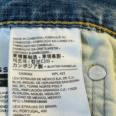 Levis 569 Jeans Mens 34x30 Blue Light Wash Relaxed Straight Denim Mid Rise - Thumbnail 6