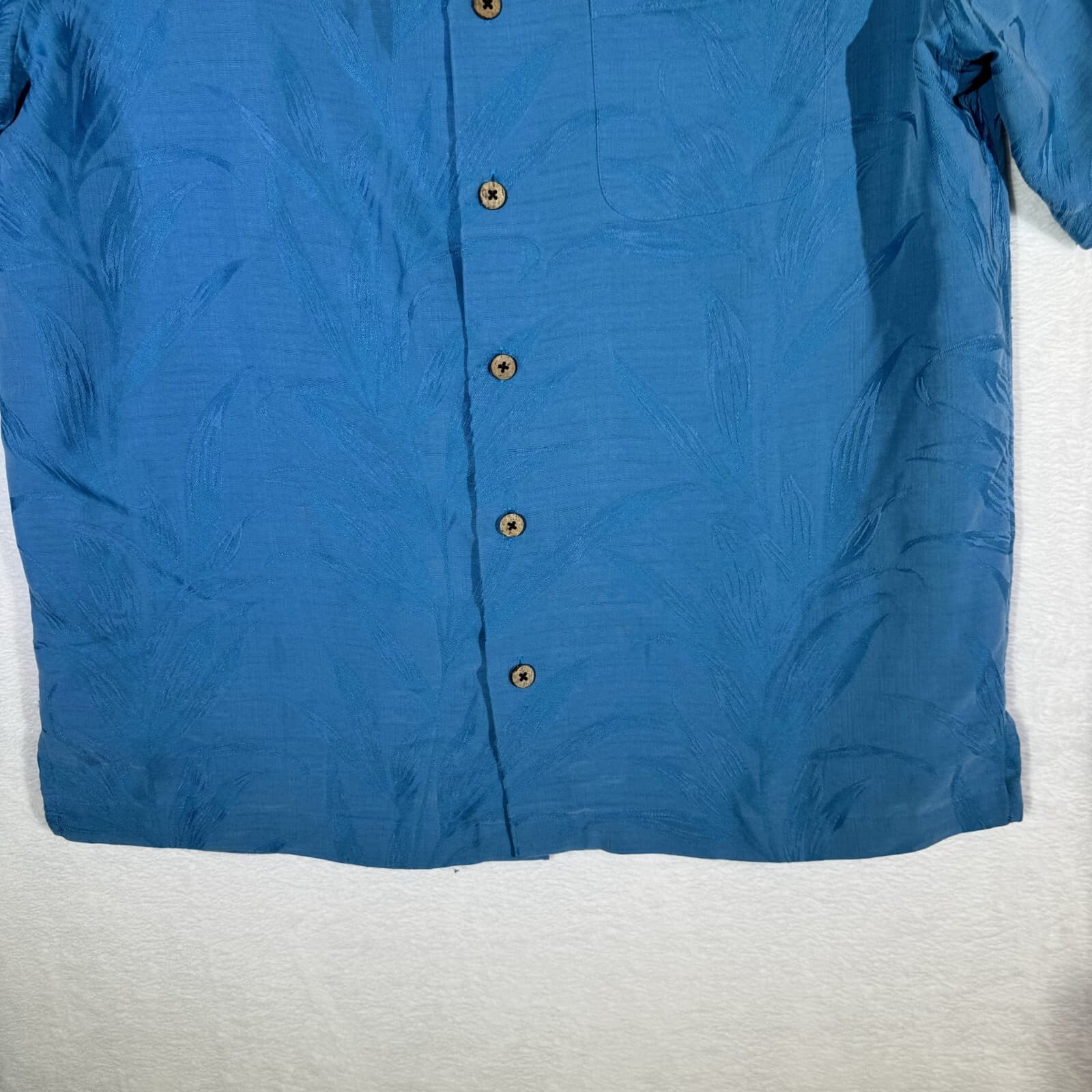 Caribbean Men’s Medium Teal Blue Tropical Hawaiian Shirt – 100% Polyester, Light - Thumbnail 3