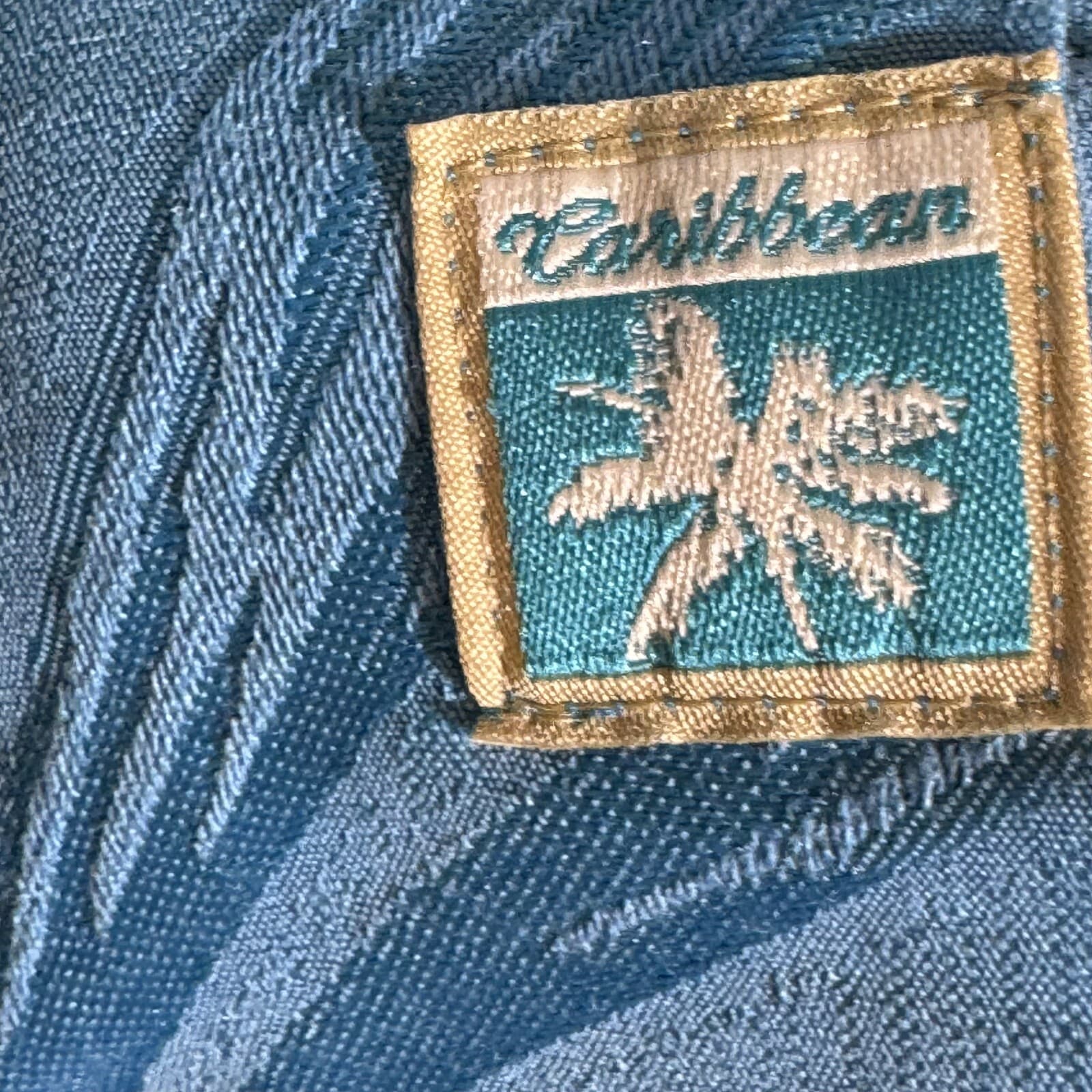 Caribbean Men’s Medium Teal Blue Tropical Hawaiian Shirt – 100% Polyester, Light - Thumbnail 10