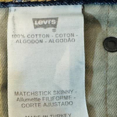 Levis Matchstick Skinny Jeans Mens 32x34 Blue Medium Wash Skinny Slim Denim - Thumbnail 8