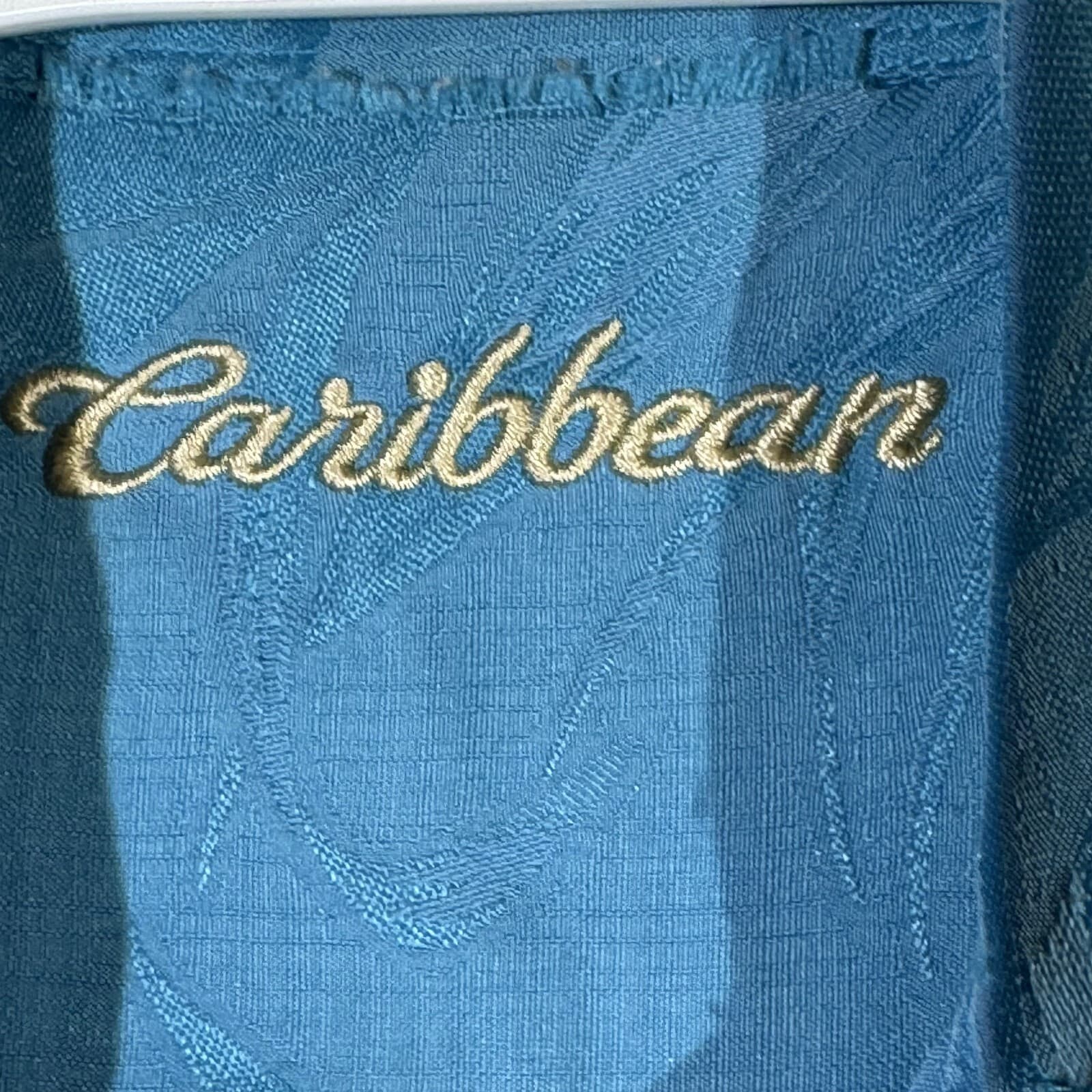 Caribbean Men’s Medium Teal Blue Tropical Hawaiian Shirt – 100% Polyester, Light - Thumbnail 7