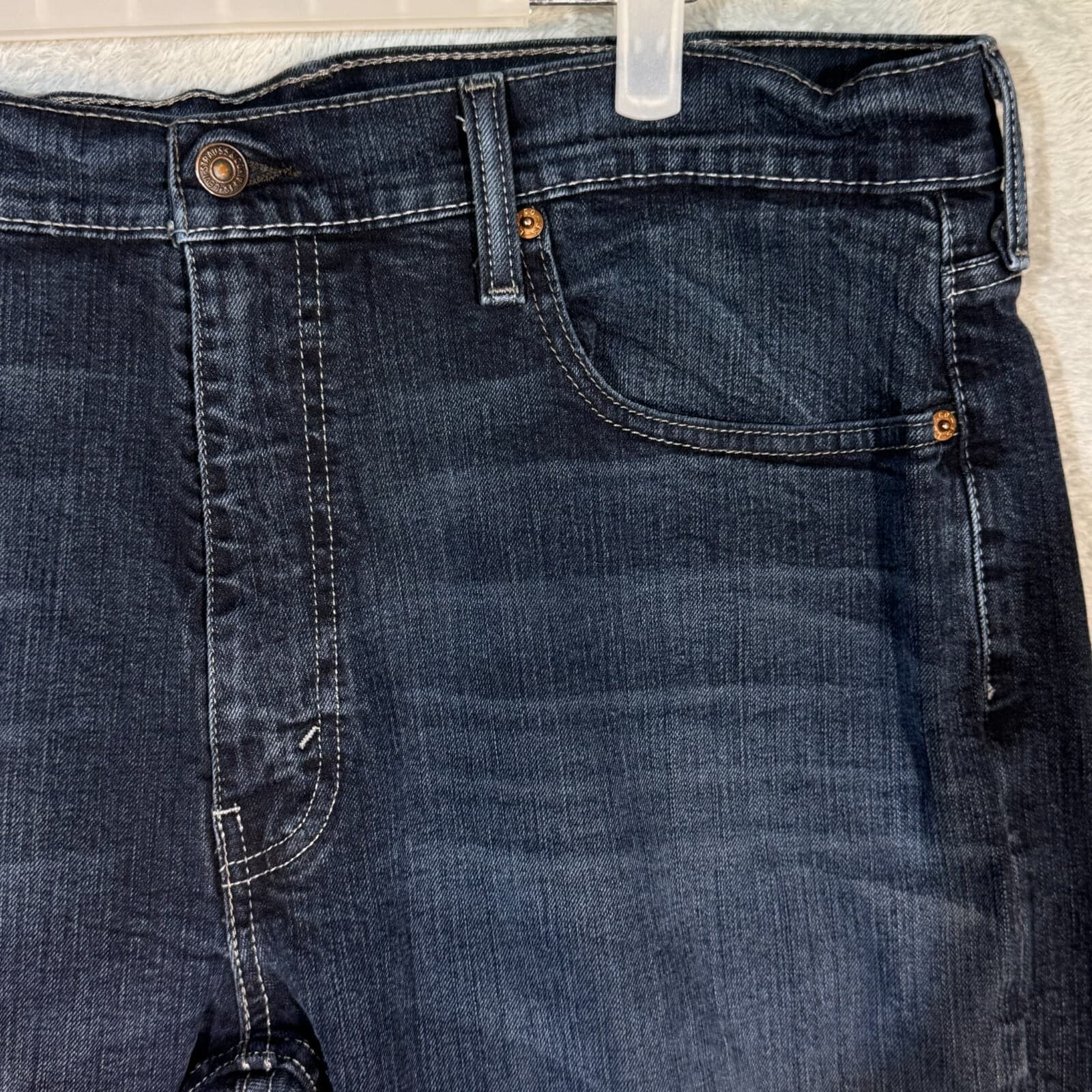 Levi's 559 Men's Jeans 38x30 Blue Denim Relaxed Straight Leg Whiskered - Thumbnail 4