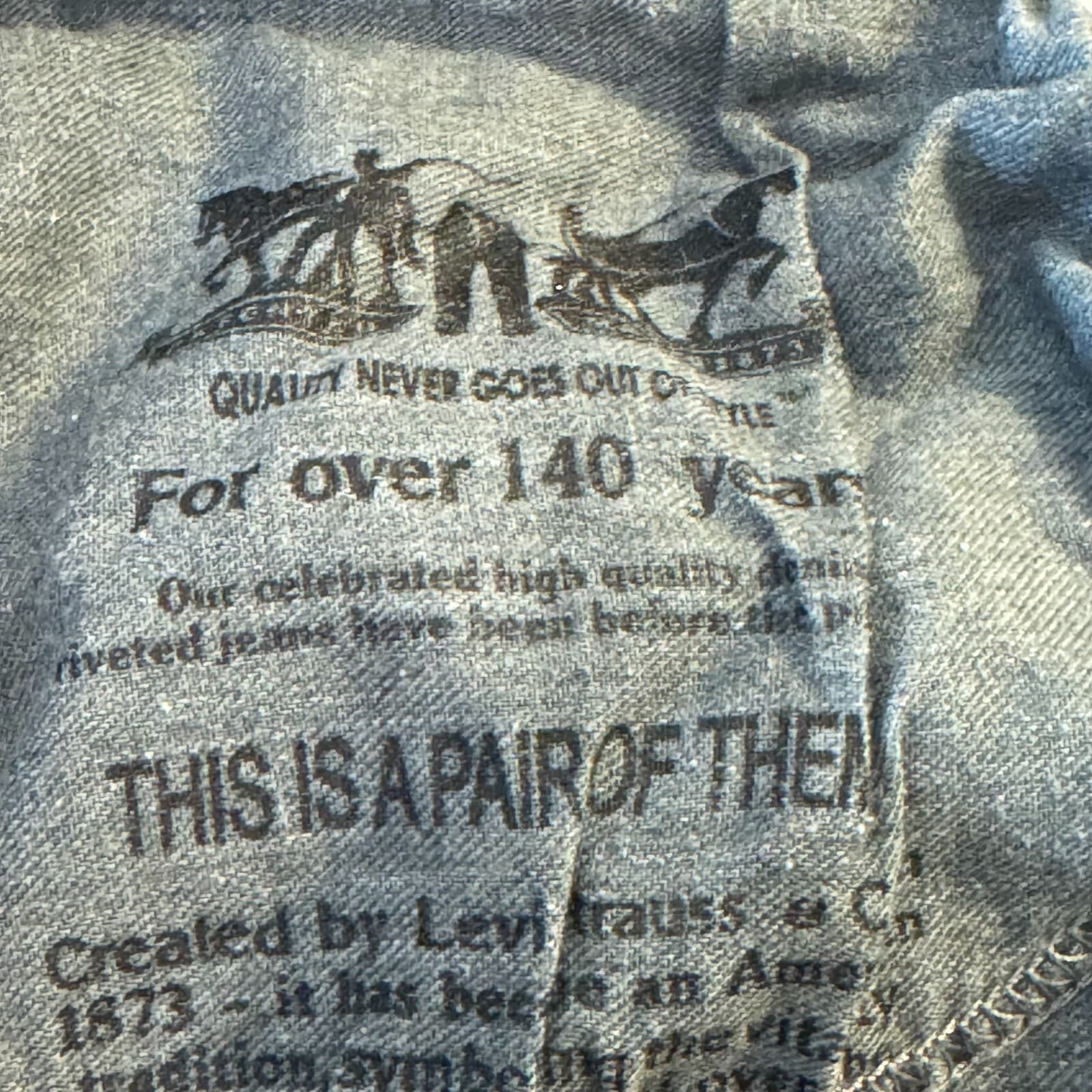 Levi's 559 Men's Jeans 38x30 Blue Denim Relaxed Straight Leg Whiskered - Thumbnail 11