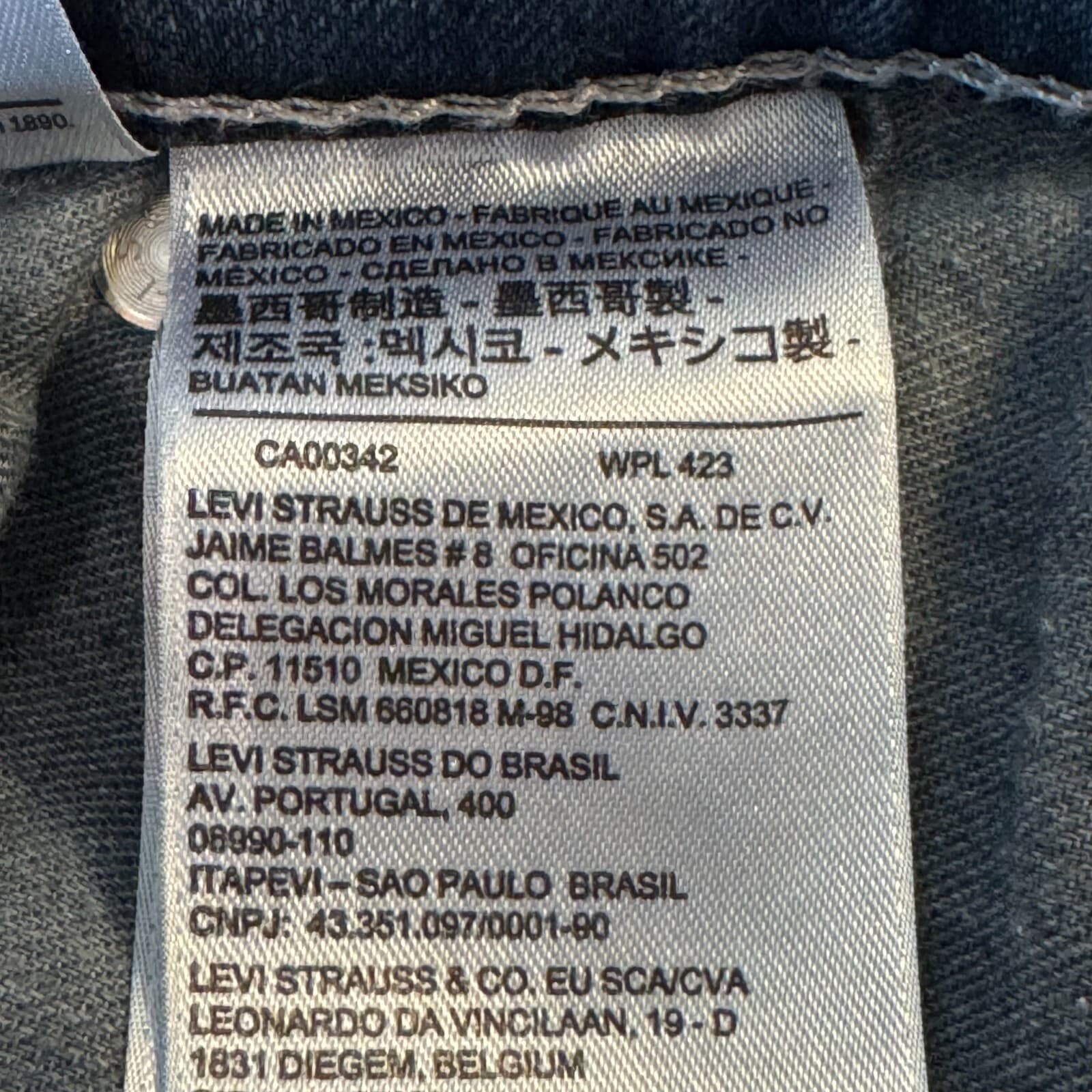 Levi's 559 Men's Jeans 38x30 Blue Denim Relaxed Straight Leg Whiskered - Thumbnail 12